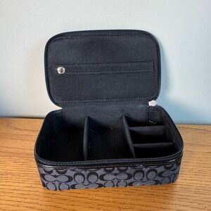 Coach Signature C Monogram Canvas Zippered Jewelry Organizer Travel Case Pouch